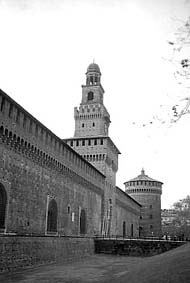 Imagen del imponente castillo de los Sforza
